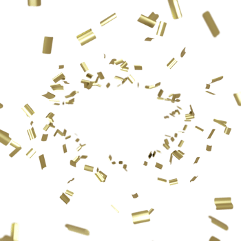 luxury flying gold confetti  frame png