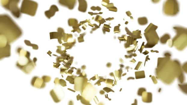 luxury flying gold confetti  frame png
