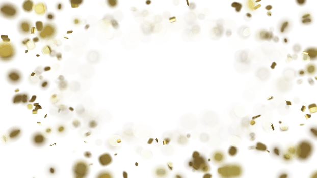 luxury flying gold confetti  frame png