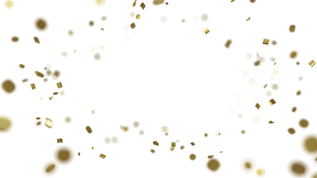 luxury flying gold confetti  frame png
