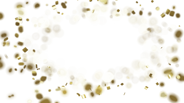 luxury flying gold confetti  frame png