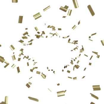 luxury flying gold confetti  frame png
