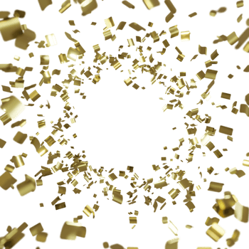 luxury flying gold confetti  frame png