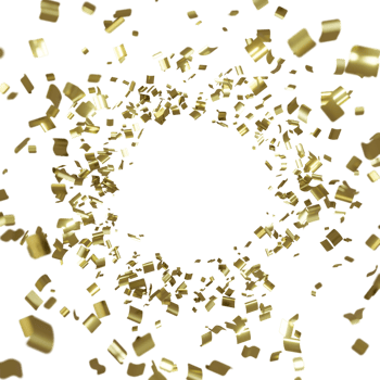 luxury flying gold confetti  frame png