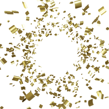luxury flying gold confetti  frame png