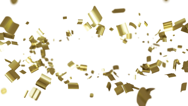 luxury flying gold confetti  frame png