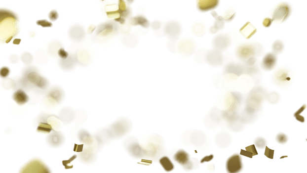 luxury flying gold confetti  frame png