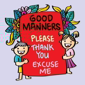 Good manner, educational posters for classroom. vector