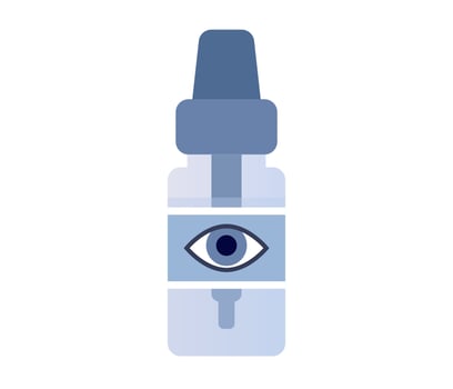 Eye drops bottle icon. Ophthalmology concept. Eyesight treatment. Pipette sign. Vector flat illustration