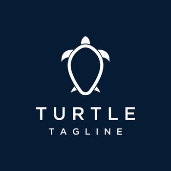 Turtle animal logo design with a simple and elegant concept. vector