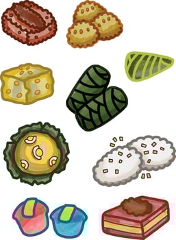 Rice Cake and Other Filipino Delicacies vector