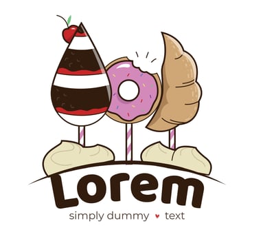 Cakes. Sweets, vector illustration