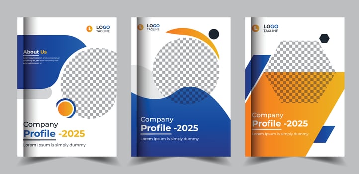 Professional company profile brochure cover pages design vector
