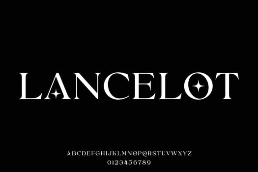 Luxury sharp serif display font vector