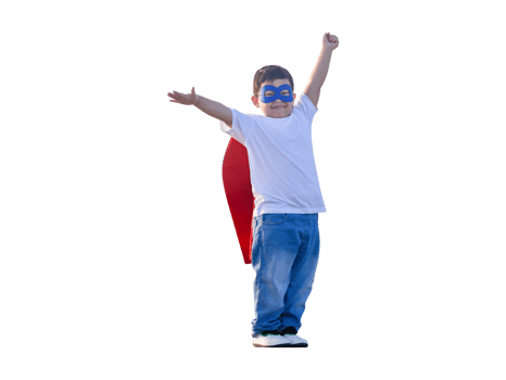 Adorable kids boy and girl having fun outdoors. Children play superhero png
