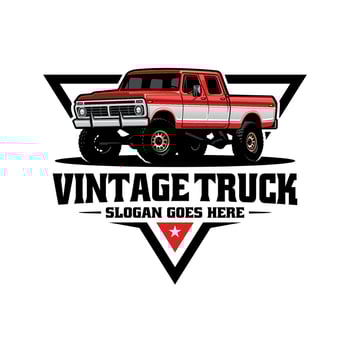 american vintage truck illustration logo vector