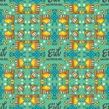 Seamless pattern Eid Mubarak background. vector