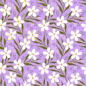 Folk art floral seamless pattern background vector
