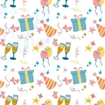 Party or celebrating holidays elements seamless pattern background vector