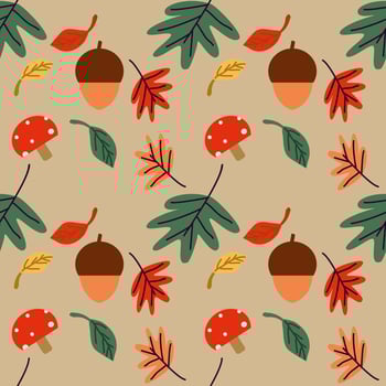 Autumn elements seamless pattern background. vector