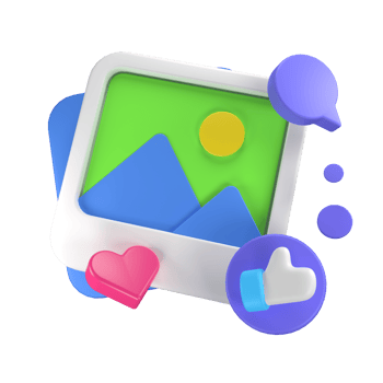 Social media post 3D illustration png