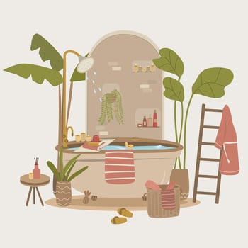 Tropical Bathtub 18 Vector Clip Art