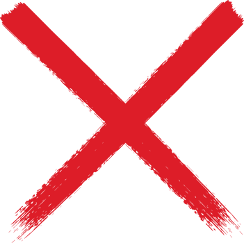 Hand painted rejected sign png