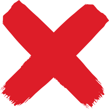 Hand painted rejected sign png