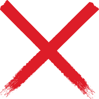 Hand painted rejected sign png