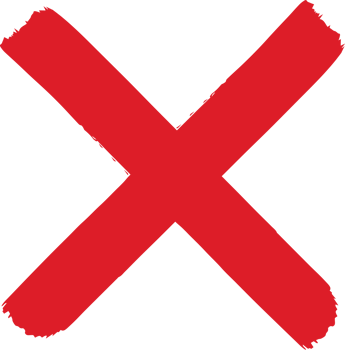 Hand painted rejected sign png
