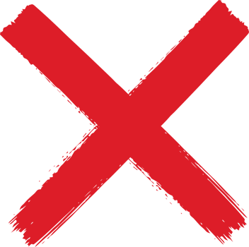 Hand painted rejected sign png
