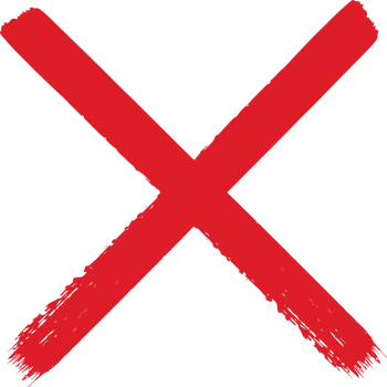 Hand painted rejected sign png