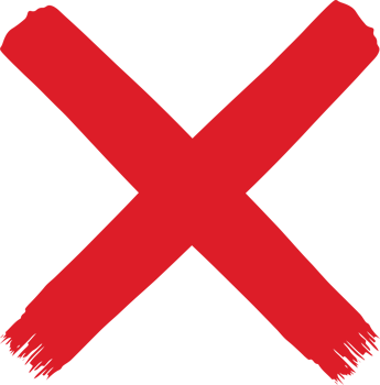 Hand painted rejected sign png
