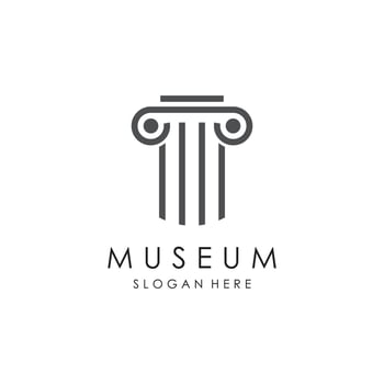 Museum Logo Template With Minimalist and Modern Concept vector