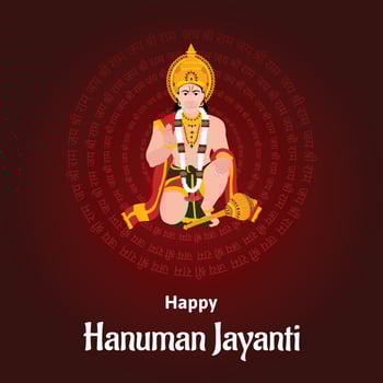 Happy Hanuman Jayanti Indian Hindu Festival Celebration Vector Design