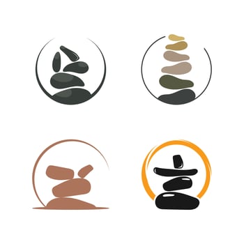 Balanced zen stone logo template vector