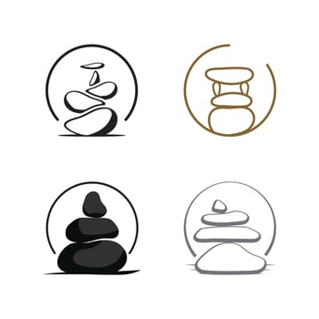 Balanced zen stone logo template vector