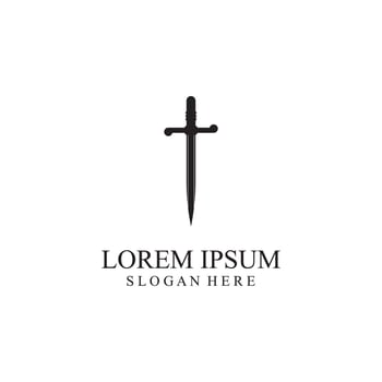 sword and shield logo design. vector