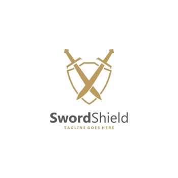 sword and shield logo design. vector