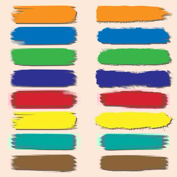 Colorful vector watercolor brush strokes.