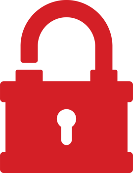Padlock icon in flat style clip art png