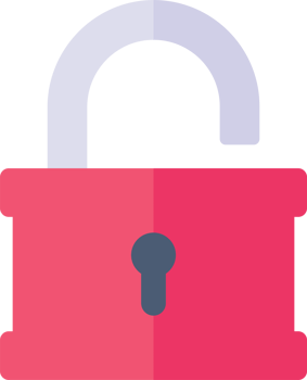 Padlock icon in flat style clip art png
