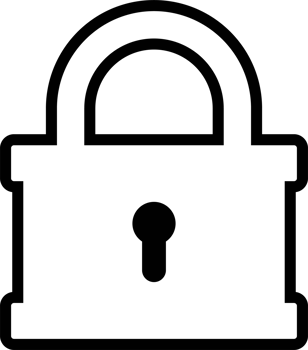 Padlock icon in flat style clip art png