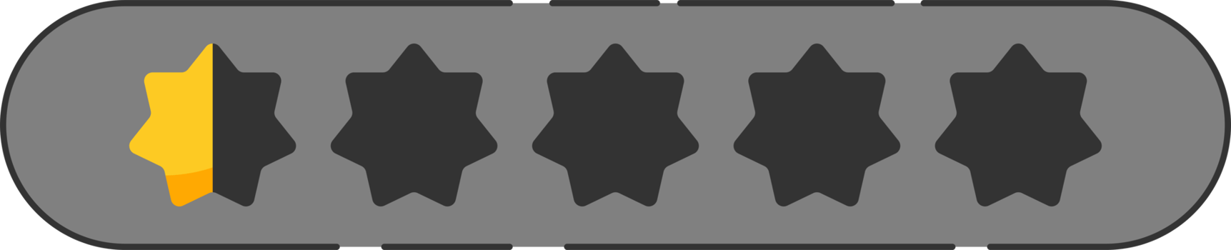 Rating star badge with gold stars and numbers png