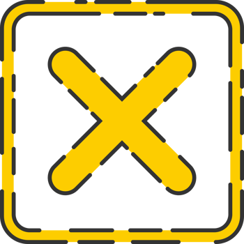 Rejected cross mark icon in flat style png