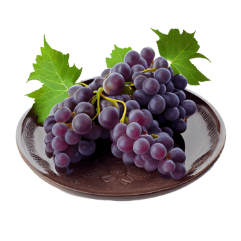 Bunch of grapes on png transparent background