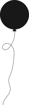 Black silhouette party balloon tied with string png