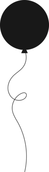 Black silhouette party balloon tied with string png