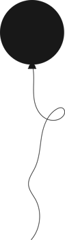Black silhouette party balloon tied with string png