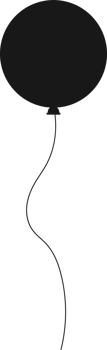 Black silhouette party balloon tied with string png